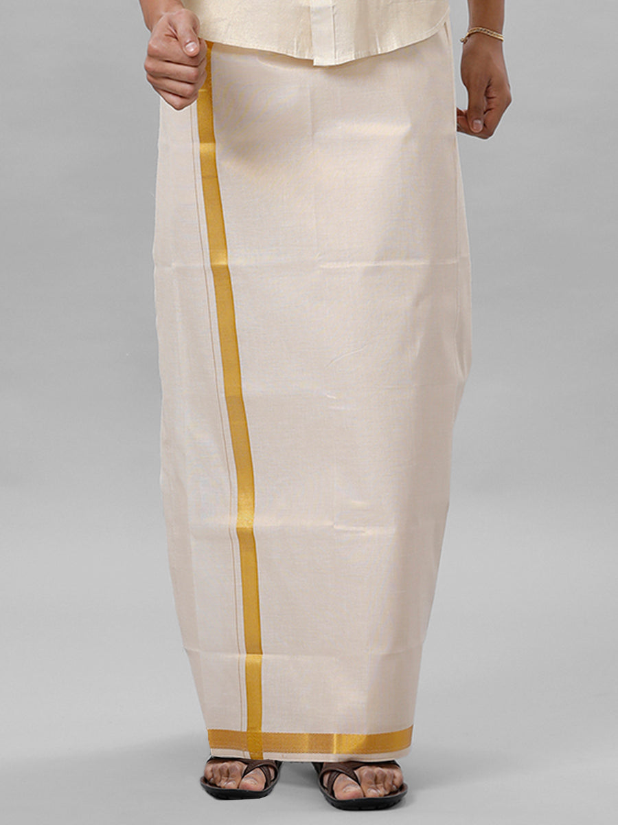 Single Gold Tissue Dhoti with Jari