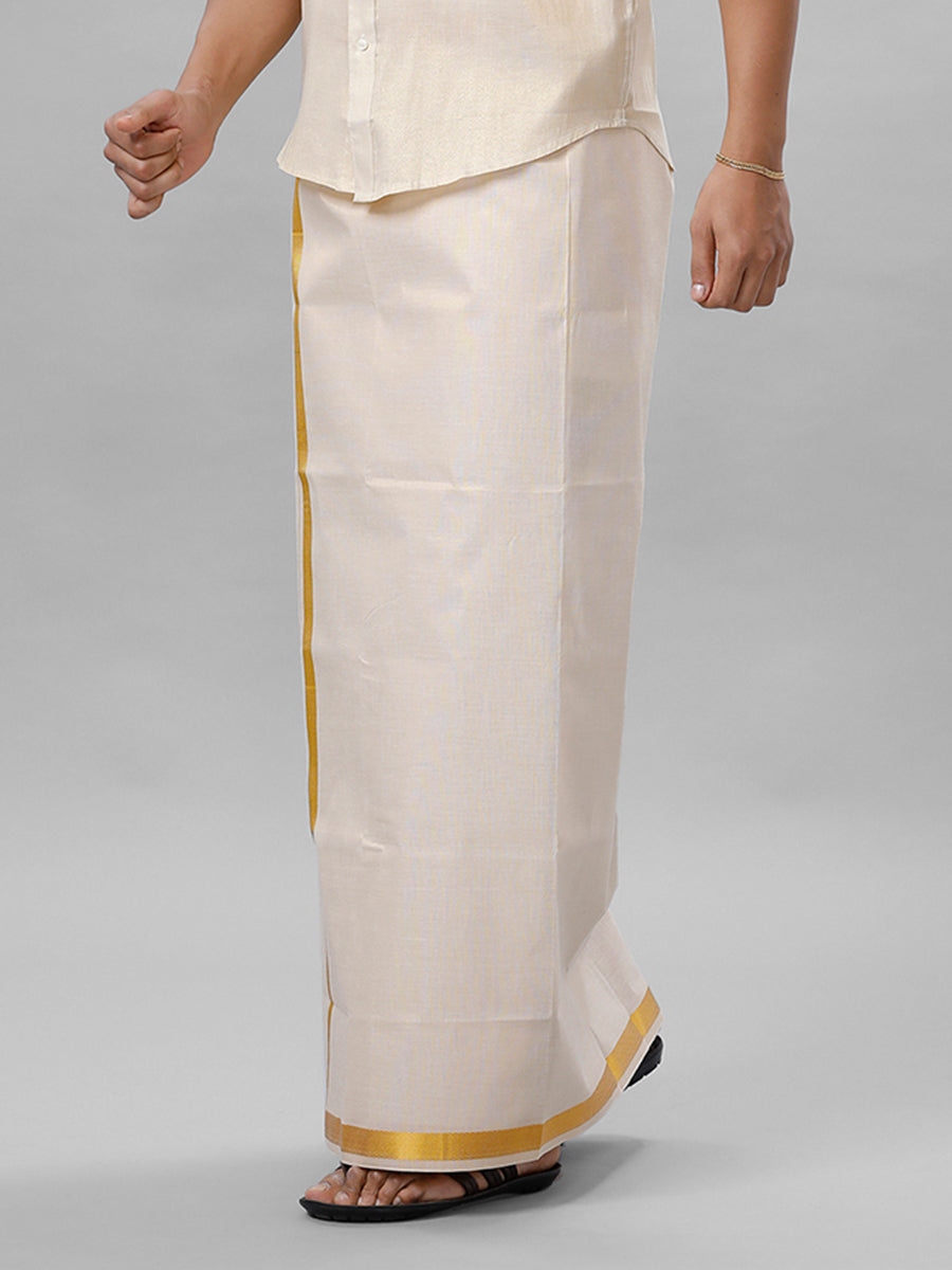 Single Gold Tissue Dhoti with Jari