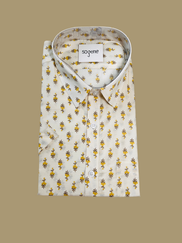 Royal printed Shirts yellow flowers