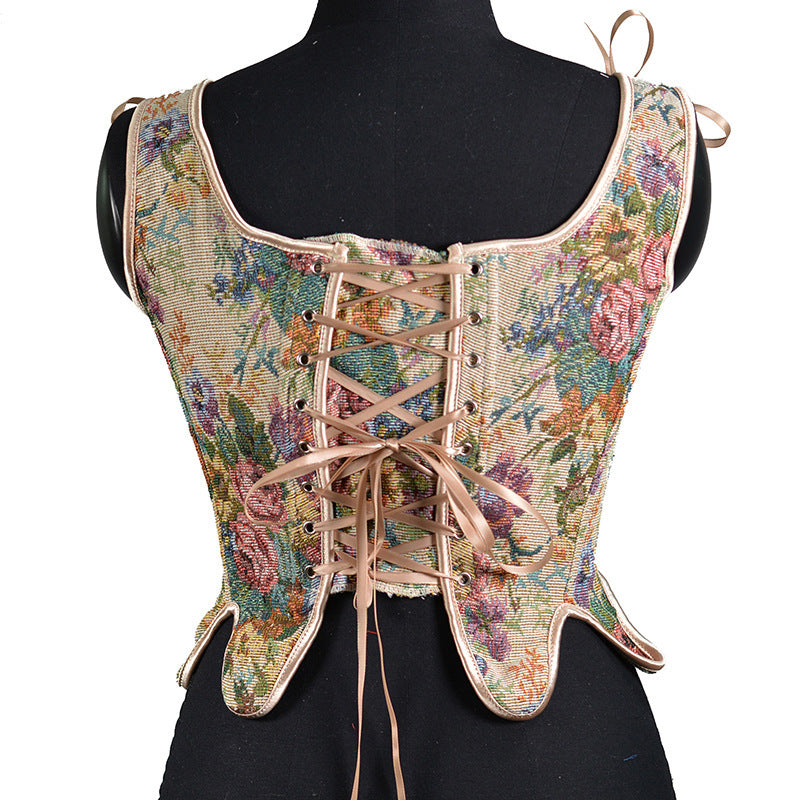 Women's French Peony Retro Vest European And American Style Corset