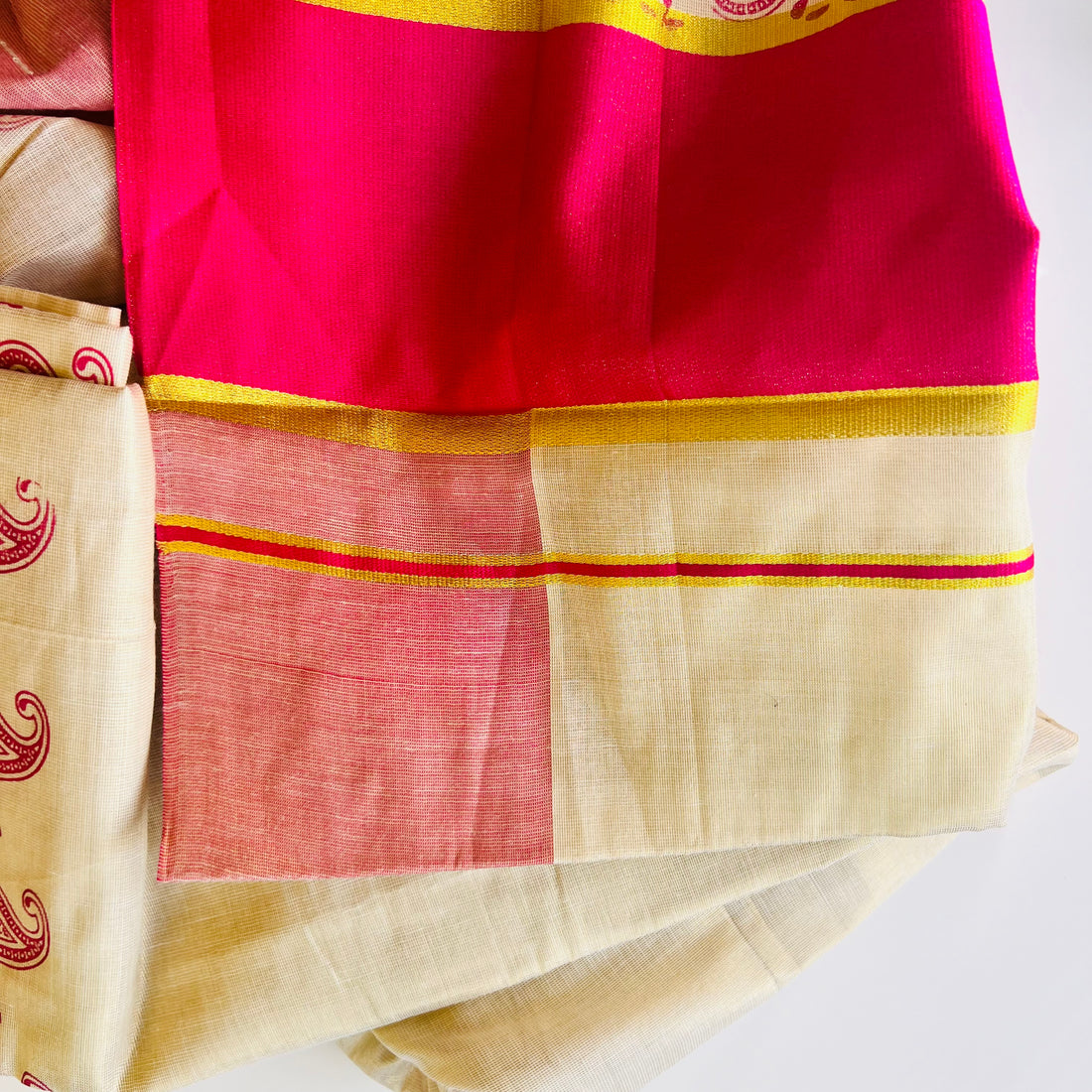 Raga one minute Saree  with hand block prints