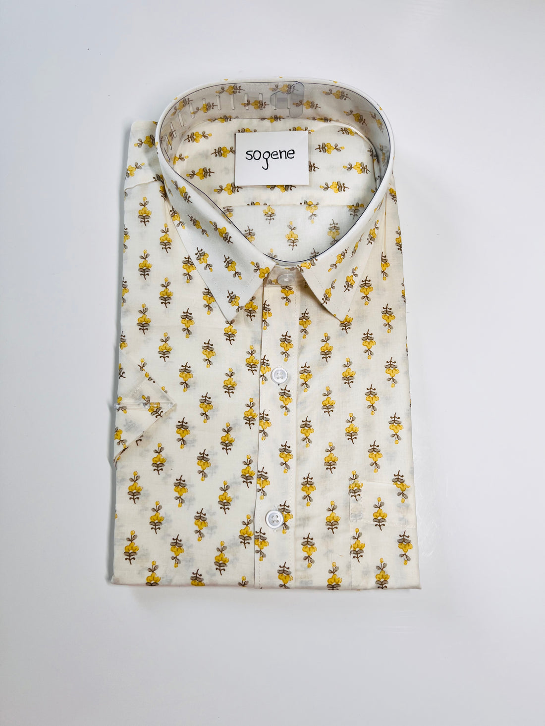 Royal printed Shirts yellow flowers