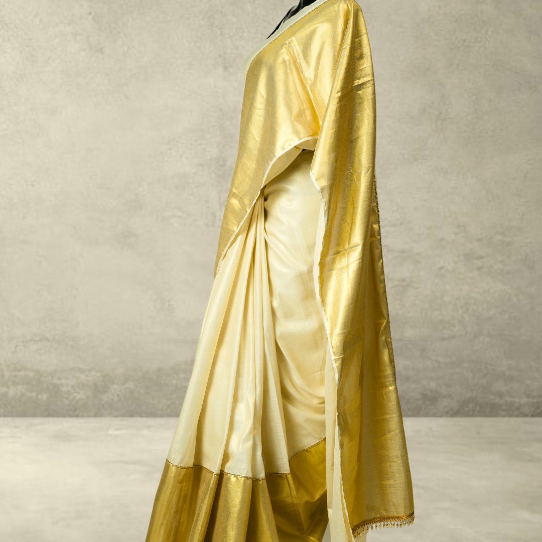 Kasavu Saree with Golden border