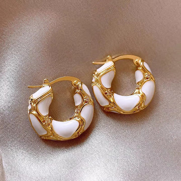 Nova Hoop Earrings Female Enamel Lava Ear Ring