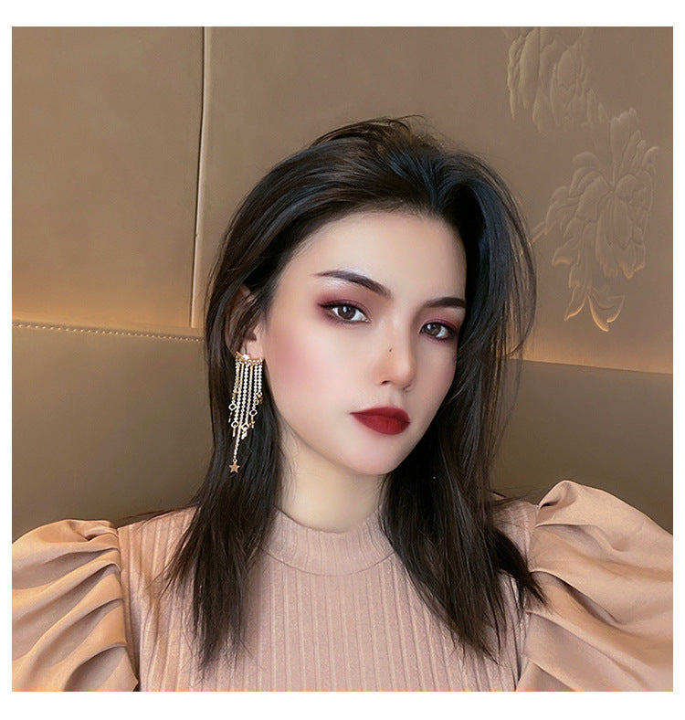 Fashion Simple Star Tassel Long Earrings